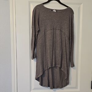 Blue Tassel LS Tunic From Anthropologie In a Linen Neutral Color. SZ PXXS